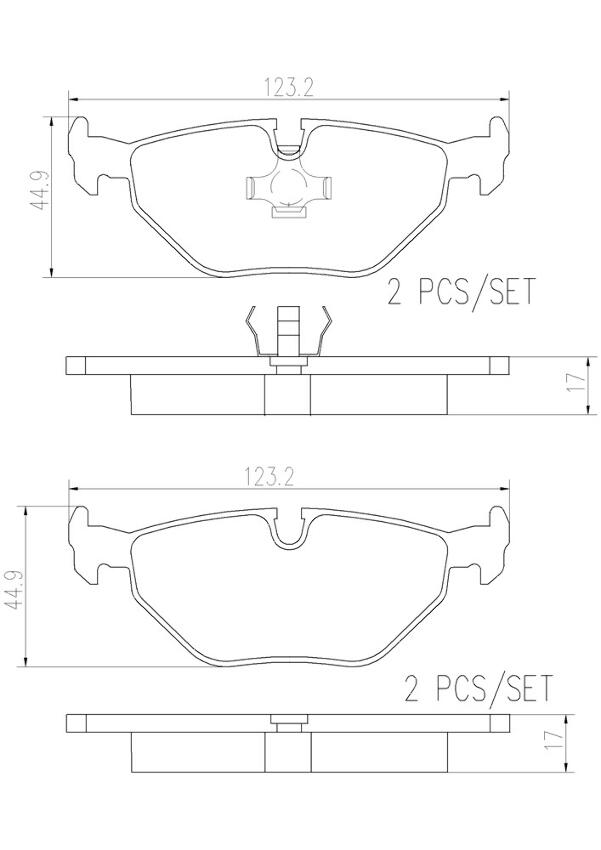 BMW SAAB Disc Brake Pad Set - Rear (Ceramic) 5058110 - Brembo P06013N